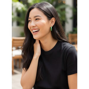 Green Hoop Earrings NWOT